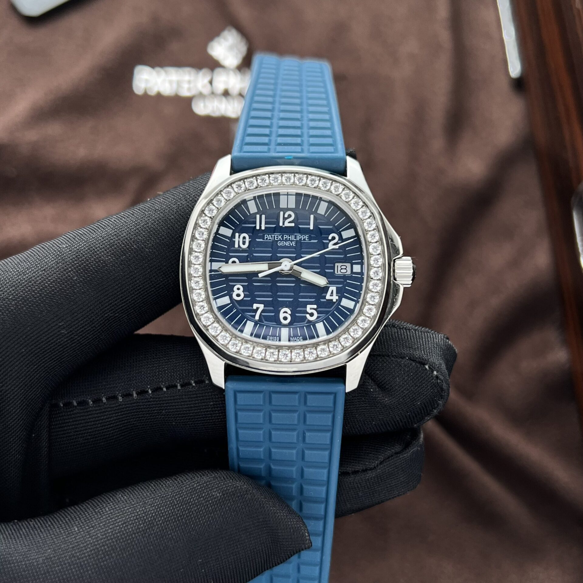 Patek Philippe Aquanaut 5067 Fake Watch Blue Dial Rubber Strap PPF Factory 35.6mm - Soul Replicas