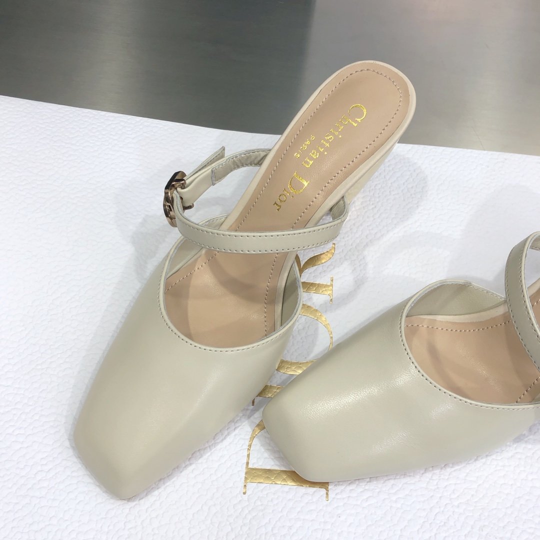 Christian Dior Rhodes Heeled Mule Beige For Women CD - Soul Replicas