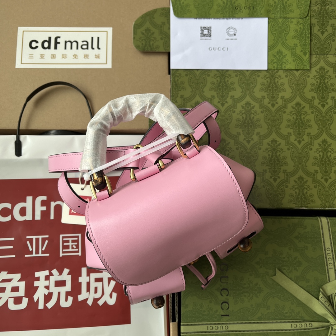 Gucci Bamboo Small Backpack Pink For Women. Women-s Bags 8.6in/22cm Gucci ‎‎702101 UZY0T 5814 - Soul Replicas