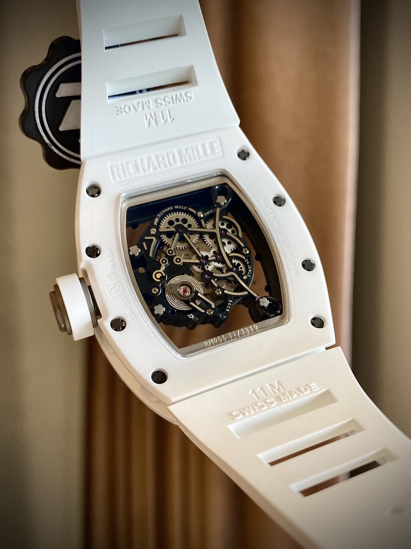 Richard Mille Replica Watch RM055 White Ceramic Rubber Strap ZF Factory 45mm - Soul Replicas