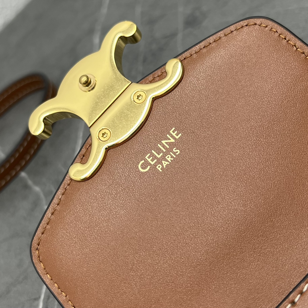 Celine Vertical Mobile Pouch Triomphe Tan For Women 6in/19cm 10j092dqb.04LU - Soul Replicas