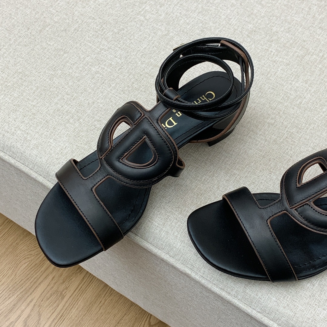 Christian Dior D Club Sandal 1.7 Inches Black For Women CD - Soul Replicas