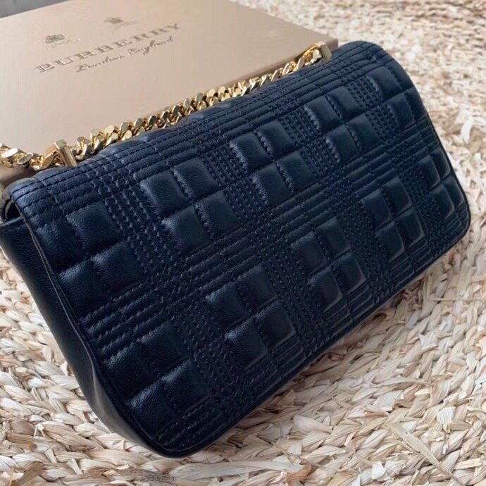 Burberry Quilted Medium Lola Bag Monogram Black For Women. Women-s Bags 11in/28cm 80217011 - Soul Replicas