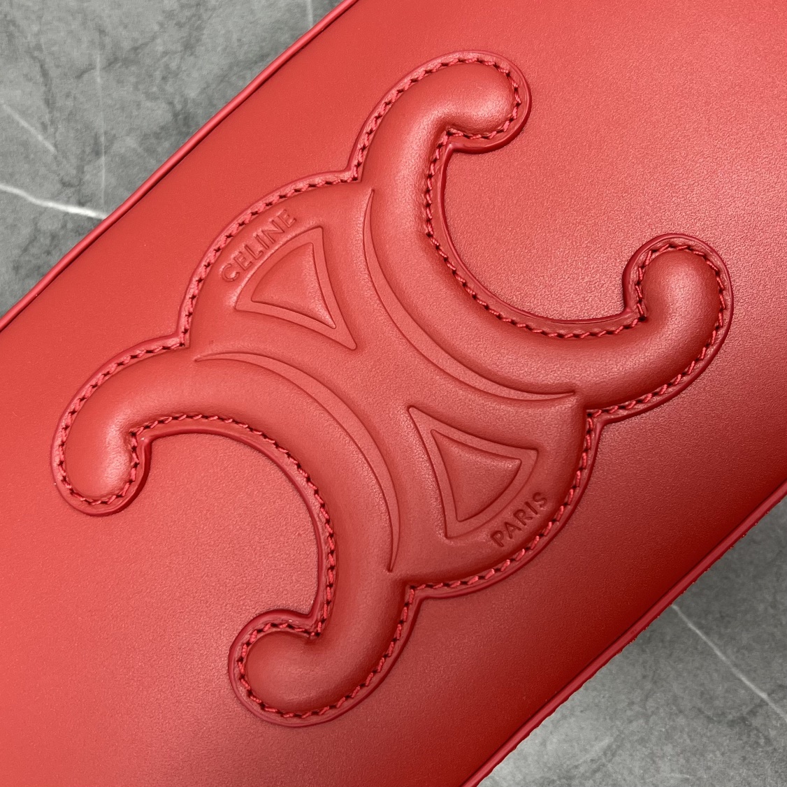 Celine Camera Shoulder Bag Cuir Triomphe Red For Women 10in/26cm - Soul Replicas