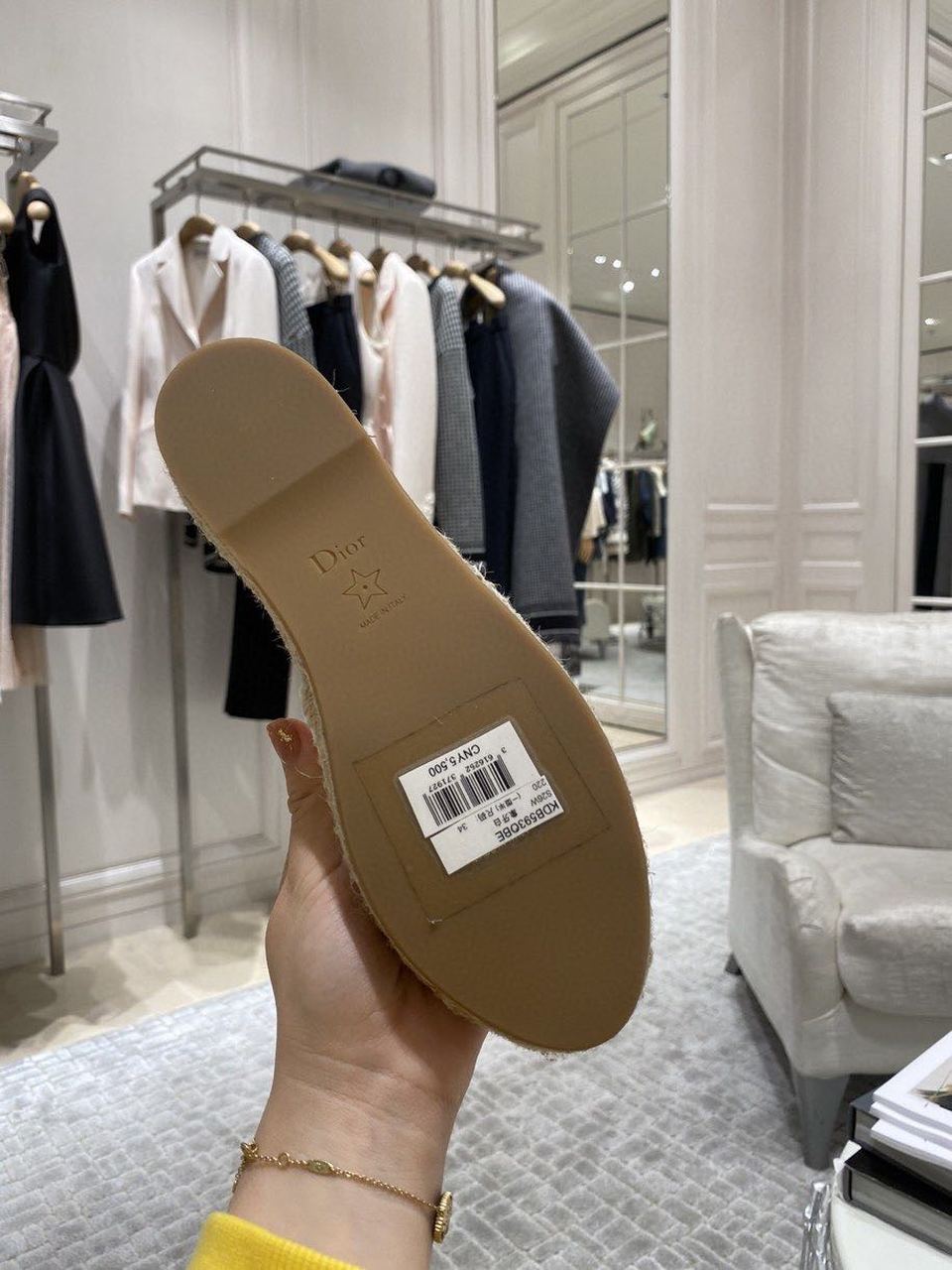 Christian Dior Granville Espadrille White Embossed Lambskin White For Women CD - Soul Replicas