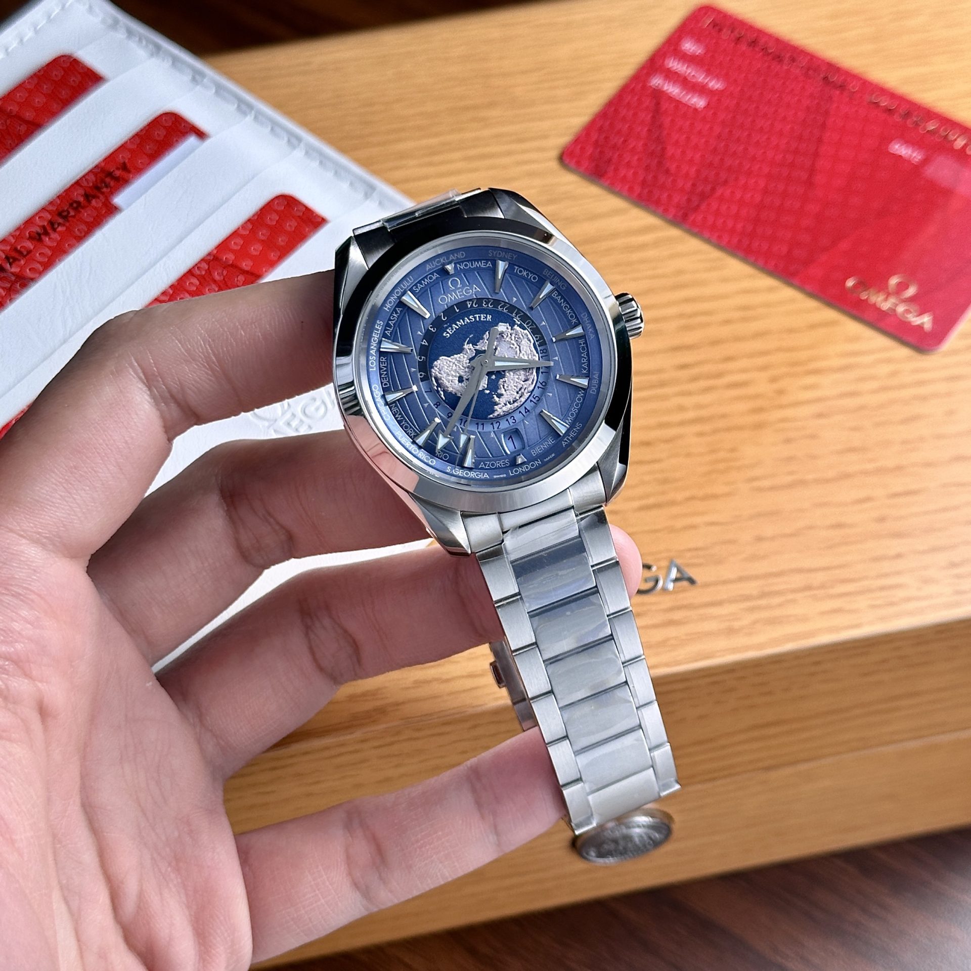 Omega Seamaster Aqua Terra Worldtimer Dial Blue Replica Watch VS Factory 43mm - Soul Replicas