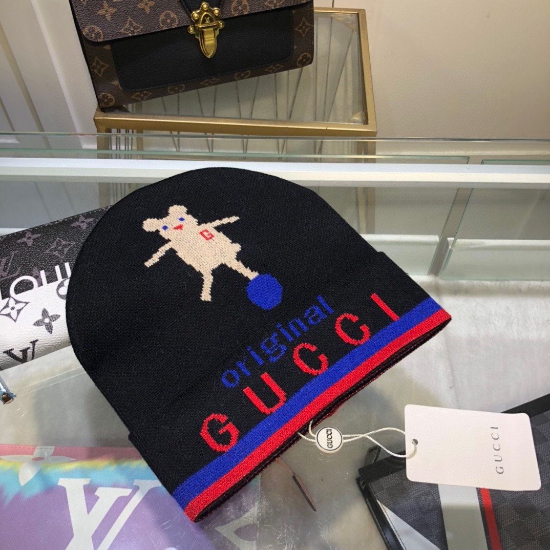 Gucci Beanie Cashmere In Black - Soul Replicas