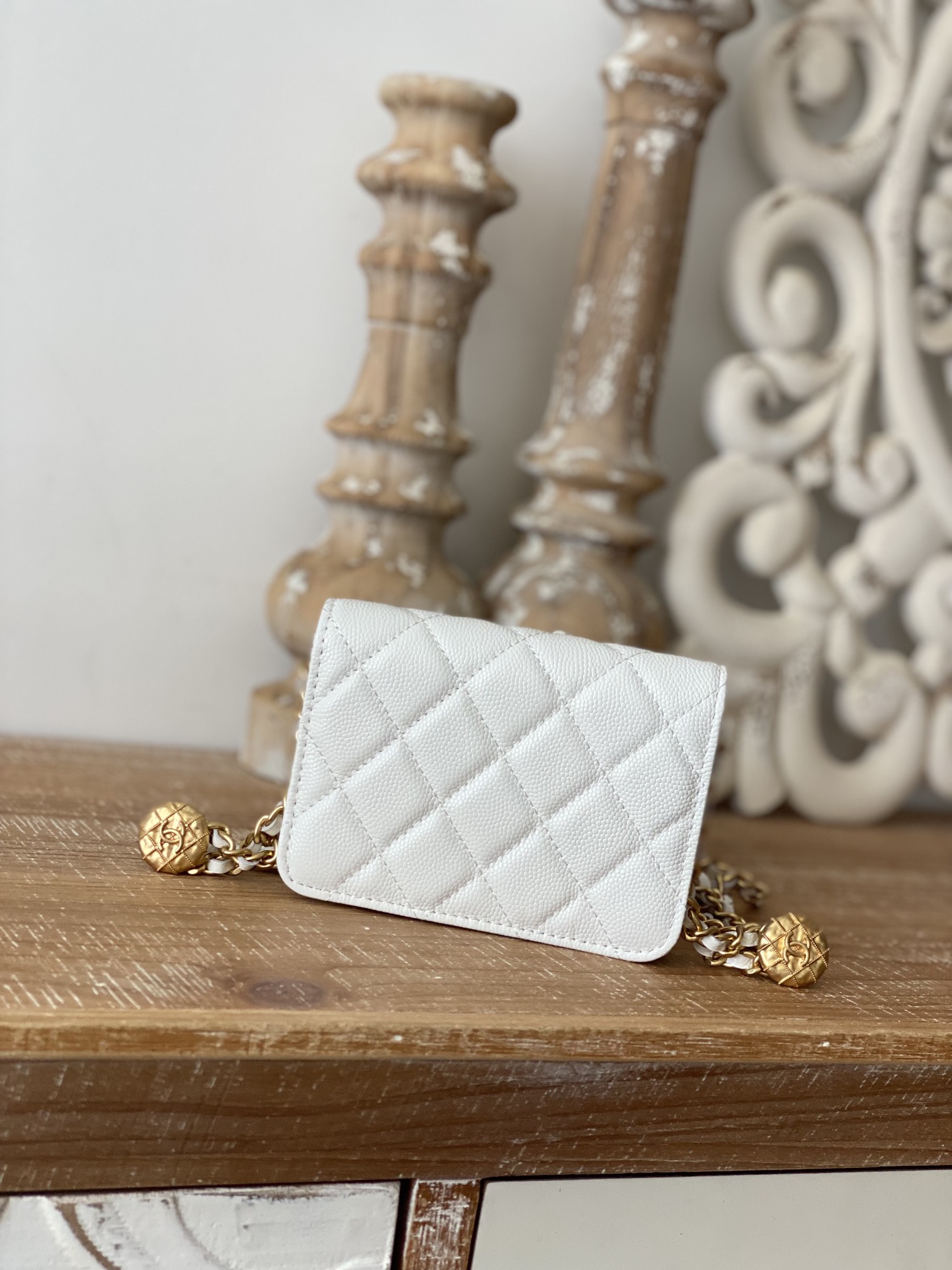 Chanel Clutch With Chain White For Women. Women-s Bags 4.8in/12.3cm - Soul Replicas