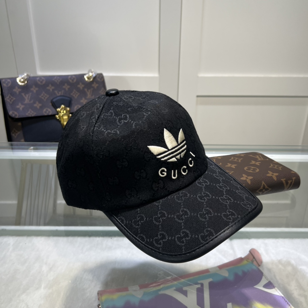 Gucci x Adidas Baseball Hat Black Gucci Hat - Soul Replicas