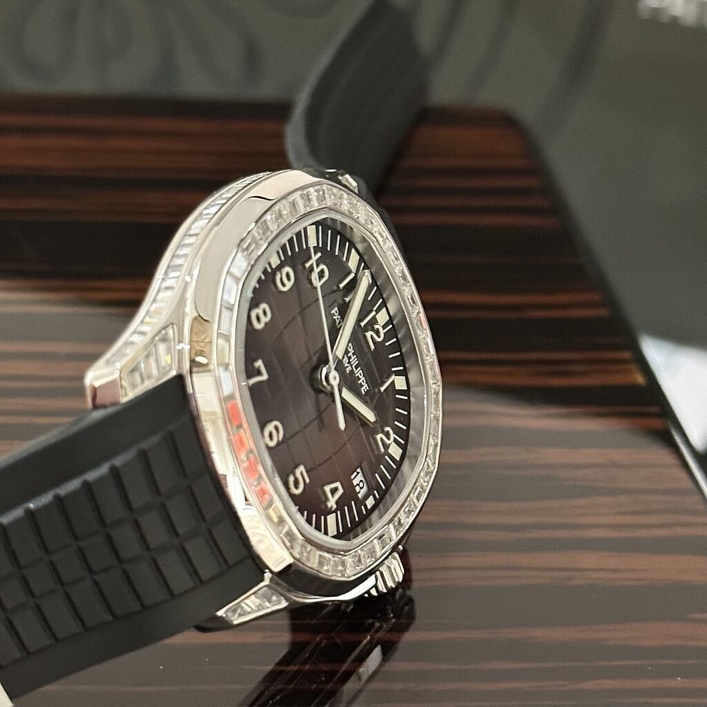 Patek Philippe Replica Watch Aquanaut 5167 Custom Moissanite Baguette Diamonds 40mm - Soul Replicas
