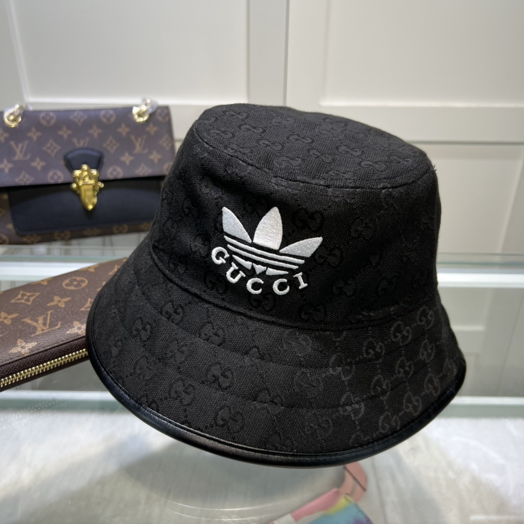 Gucci x Adidas Bucket Hat Black Gucci Hat - Soul Replicas