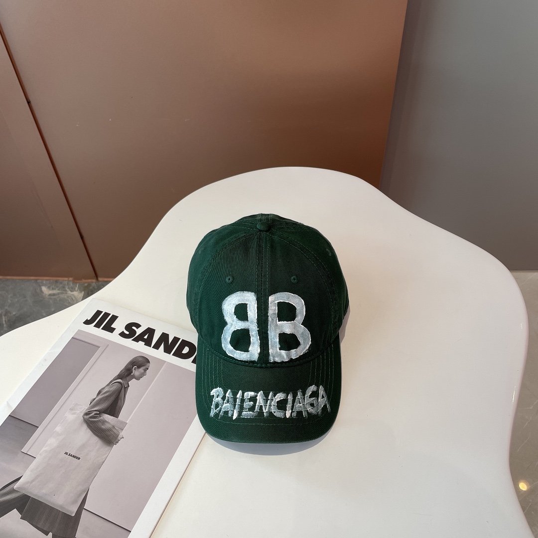 Balenciaga BB Sprayed Green Cap - Soul Replicas