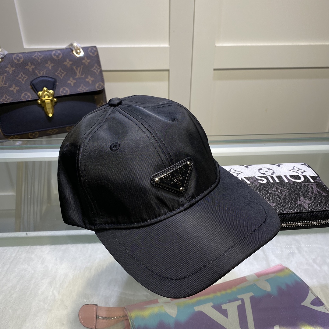 Prada Drill Baseball Cap Black Prada Cap - Soul Replicas