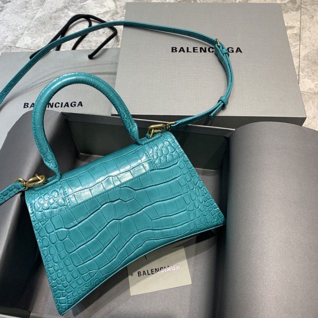 Balenciaga Hourglass Small Handbag In Blue. For Women. Women-s Bags 9in/23cm - Soul Replicas