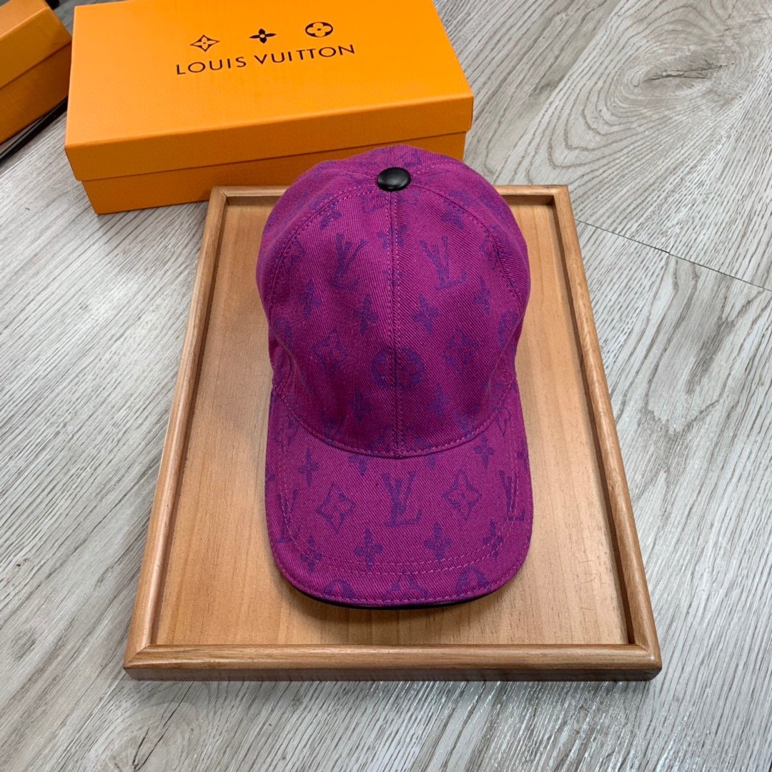 Louis Vuitton Monogram Jacquard Denim Cap Purple LV Cap - Soul Replicas