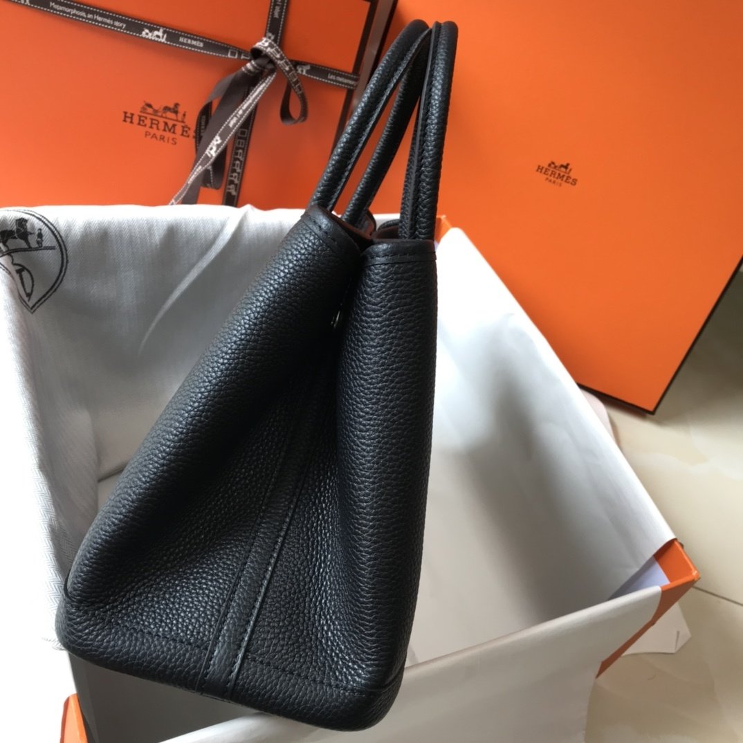Hermes Garden Party 30 Tote Bag Black For Women. Women's Handbags. Shoulder Bags 11.8in/30cm - Soul Replicas