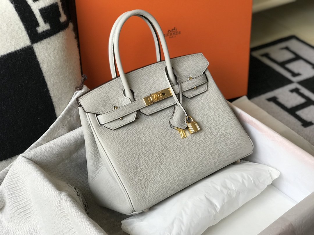 Hermes Birkin White For Women Gold-Toned Hardware 11in/30cm - Soul Replicas