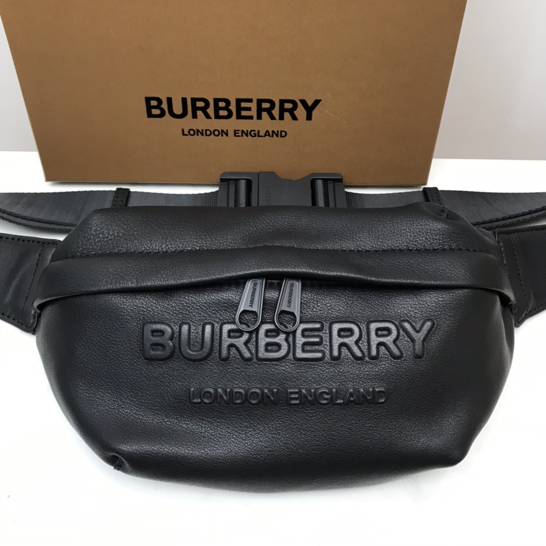 Burberry Sonny Logo-Embossed Belt Bag Black For Men. Men-s Bags 12.2in/31cm - Soul Replicas