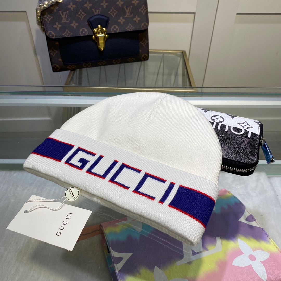 Gucci Beanie Cashmere In White - Soul Replicas