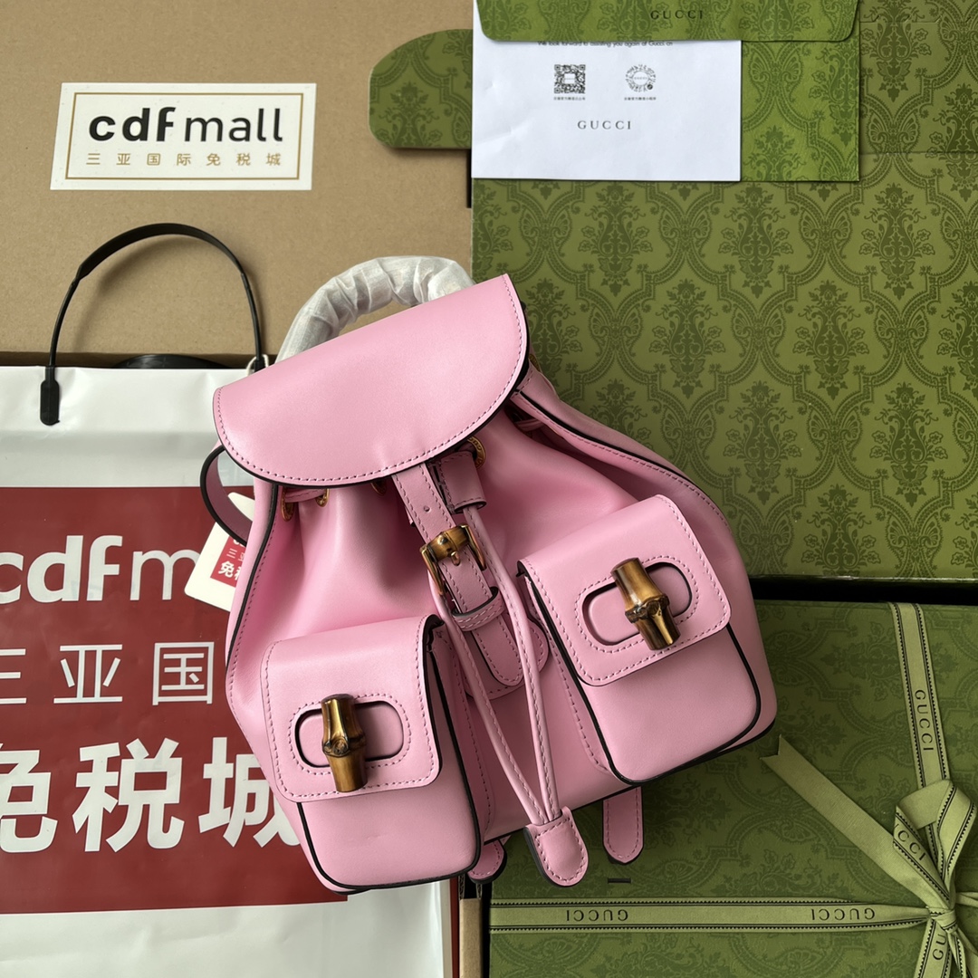 Gucci Bamboo Small Backpack Pink For Women. Women-s Bags 8.6in/22cm Gucci ‎‎702101 UZY0T 5814 - Soul Replicas