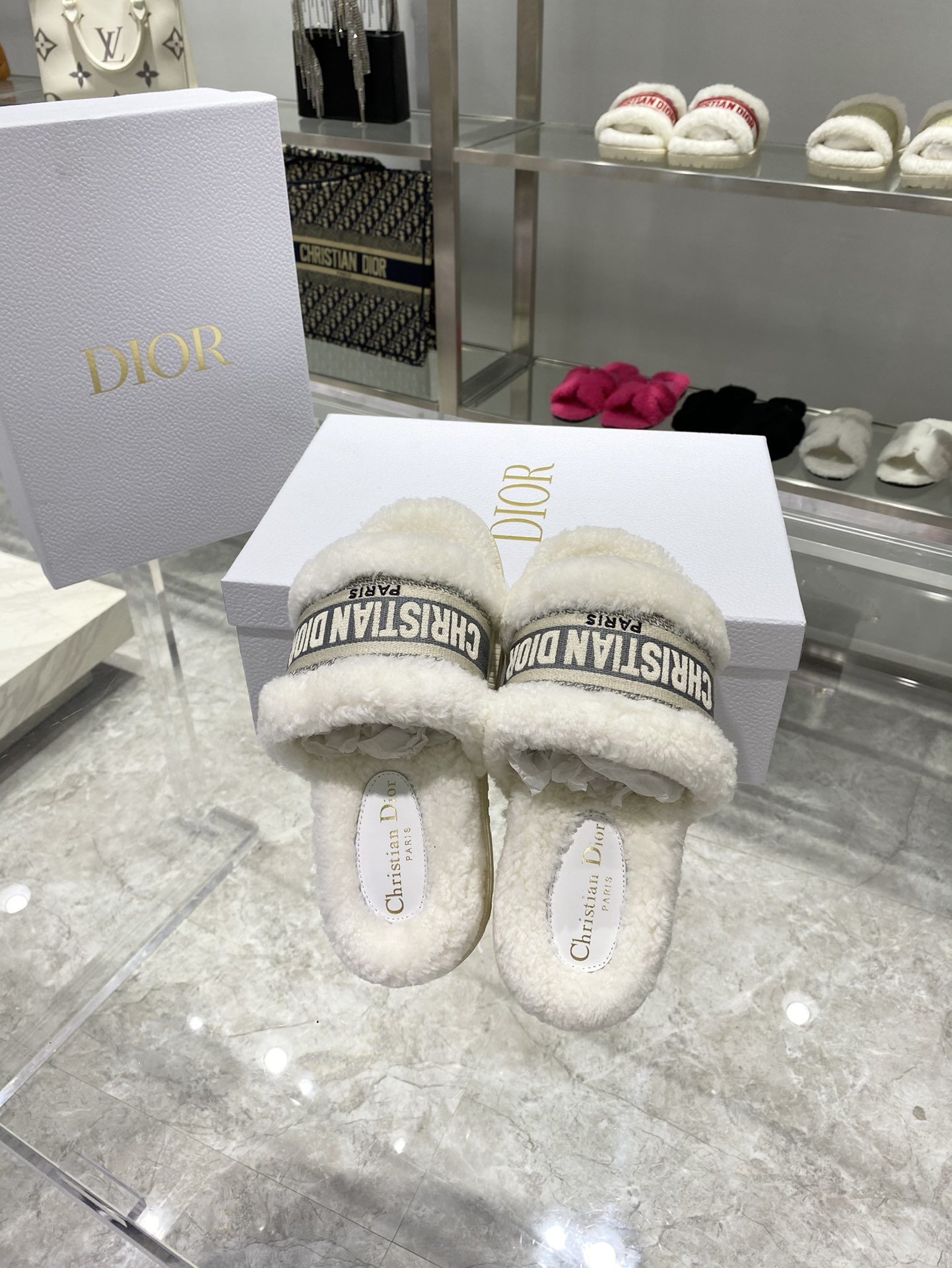 Dior Chez Moi Slide White - Soul Replicas