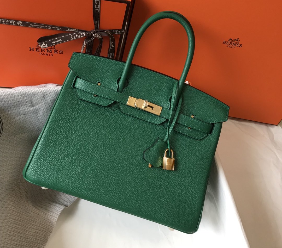 Hermes Birkin Green For Women Gold-Toned Hardware 11in/30cm - Soul Replicas