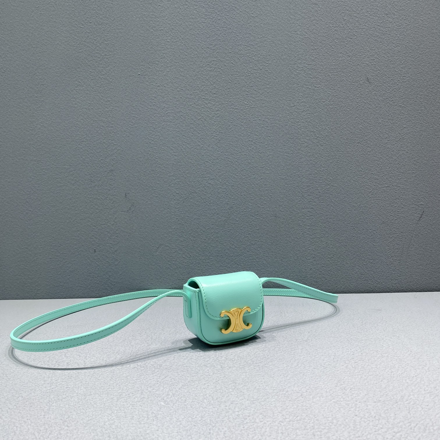 Celine Mini Triomphe Ice Mint For Women 4in/11cm 10I513DPV.29IM - Soul Replicas