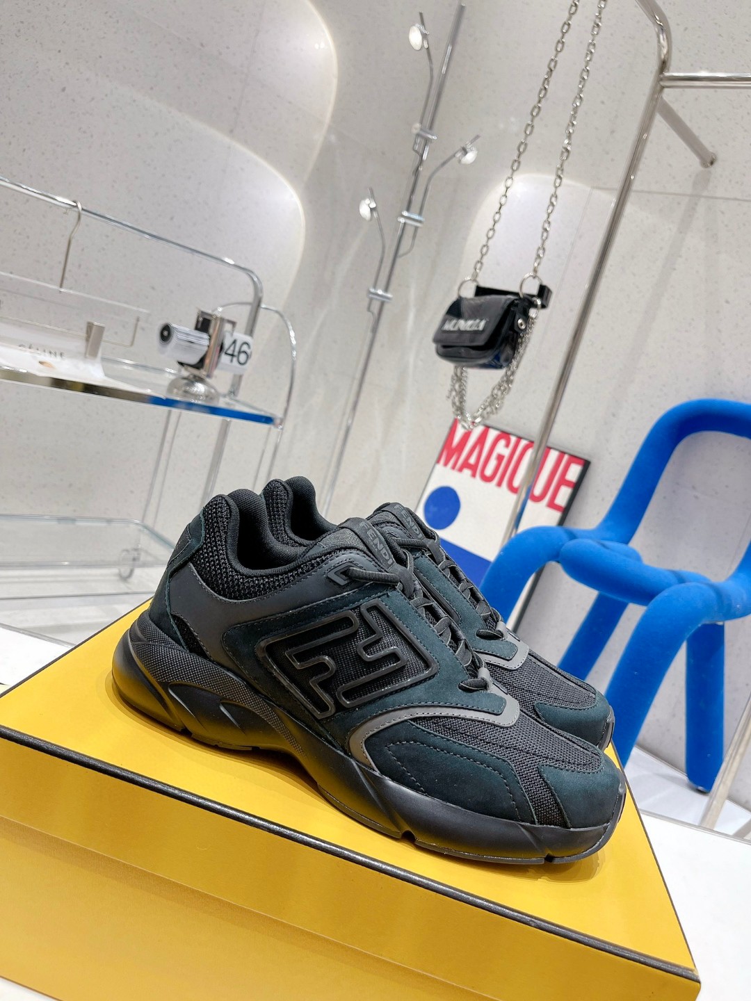 Fendi Nubuck Faster Dark Blue For Women - Soul Replicas