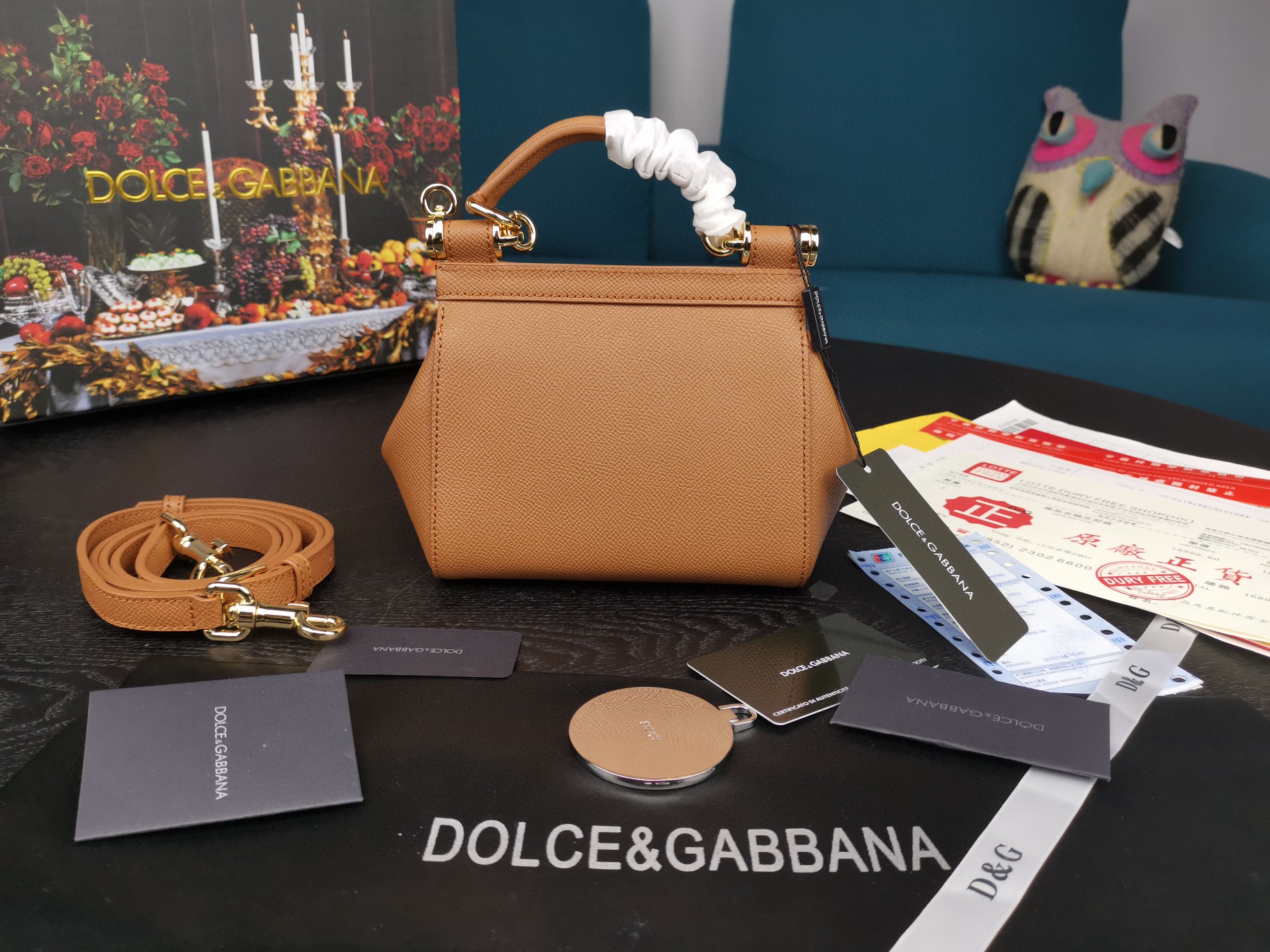 Dolce & Gabbana Small Sicily Bag In Dauphine Brown For Women 7.5in/19cm DG - Soul Replicas