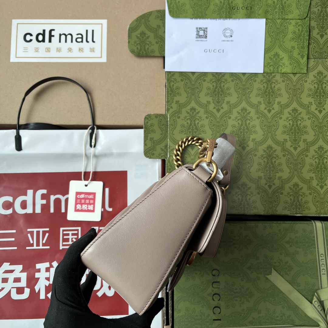 Gucci Marmont Mini Top Handle Bag Nude For Women. Women-s Bags 8.3in/21cm Gucci - Soul Replicas