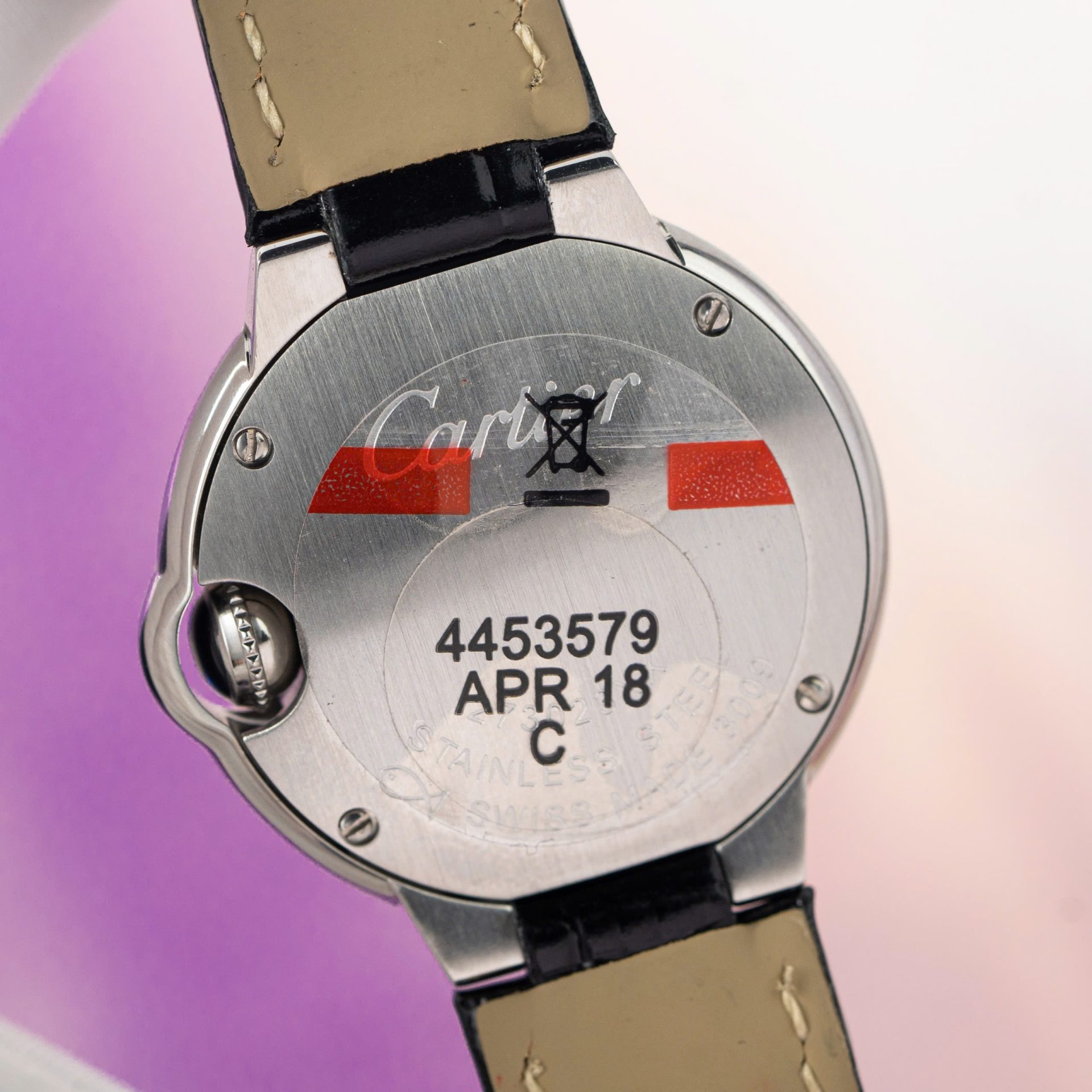 Cartier Ballon Bleu Women-s Replica 11 Watch White Dial Black Leather Strap 28mm - Soul Replicas