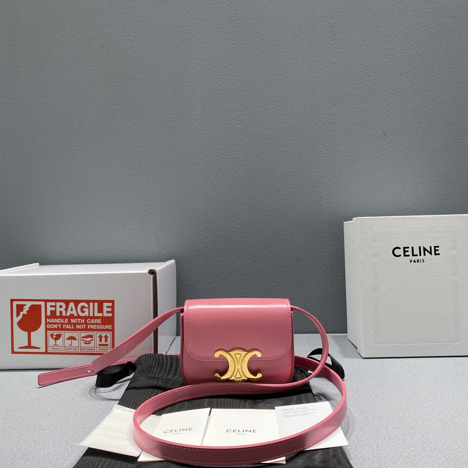 Celine Teen Triomphe Bag PiNike For Women 7in/19cm - Soul Replicas
