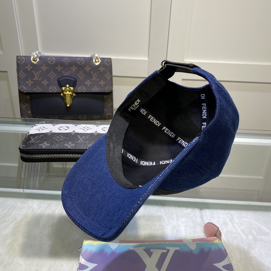 Fendi Denim Baseball Cap Blue Fendi Cap - Soul Replicas