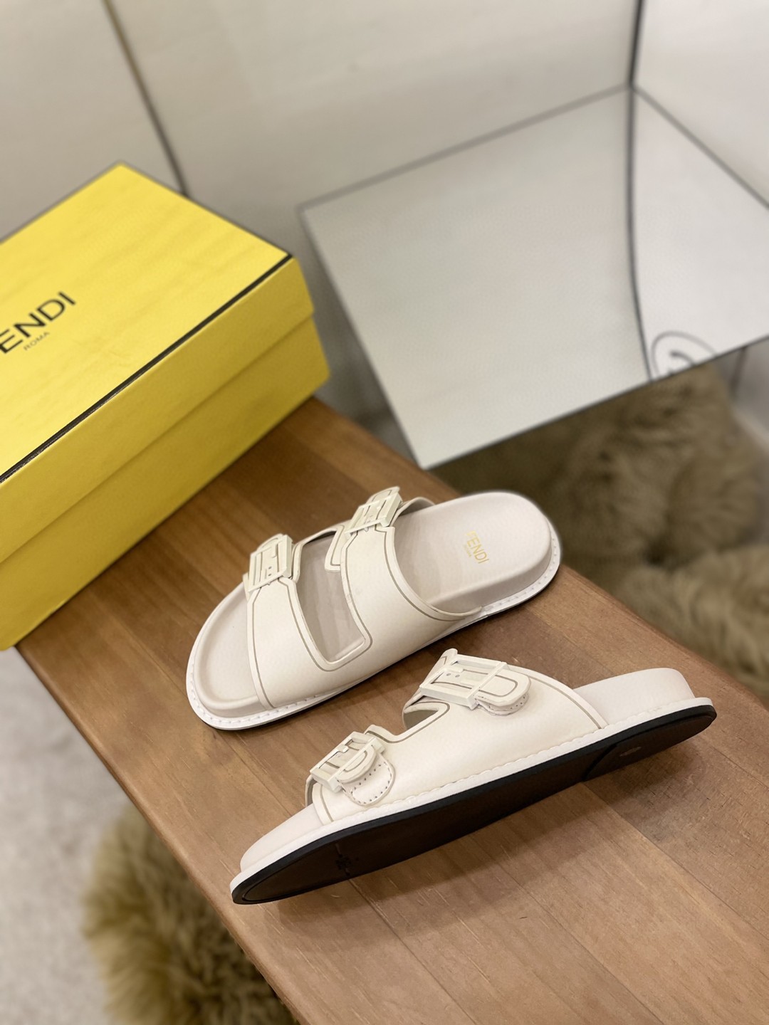 Fendi Feel Slides White For Women - Soul Replicas