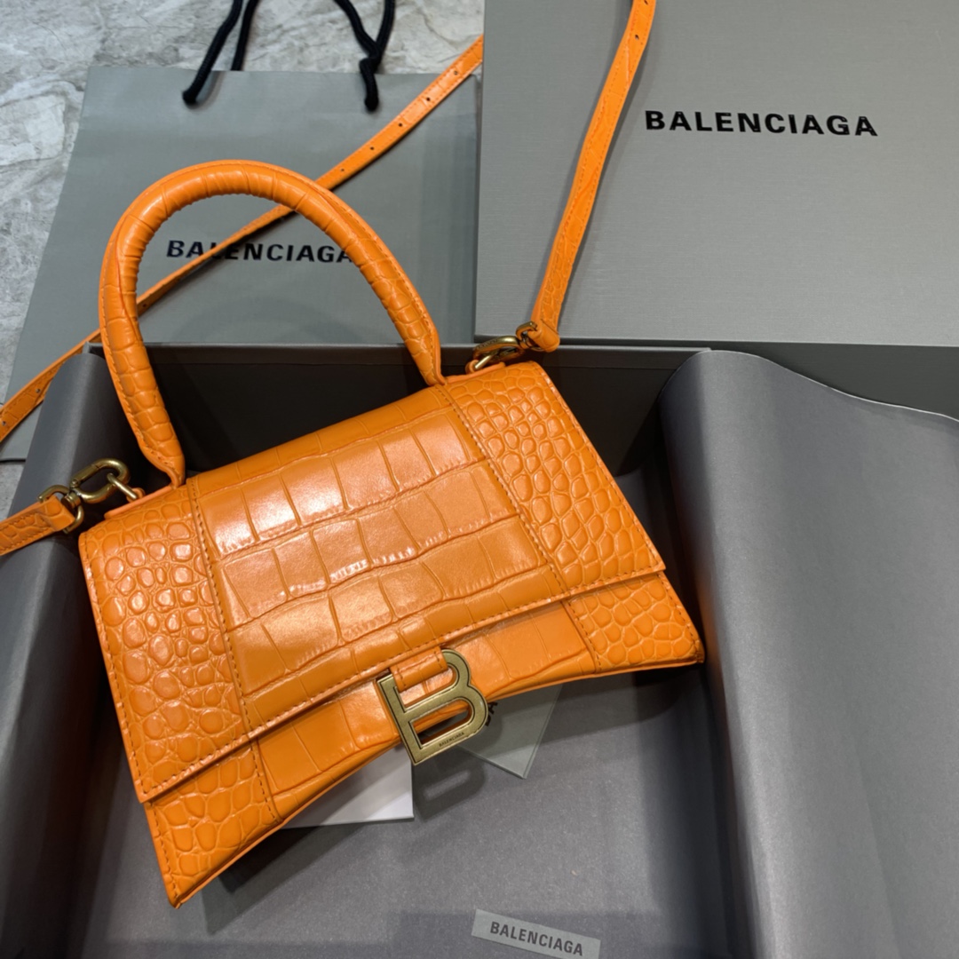 Balenciaga Hourglass Small Handbag In Orange. For Women. Women-s Bags 9in/23cm - Soul Replicas