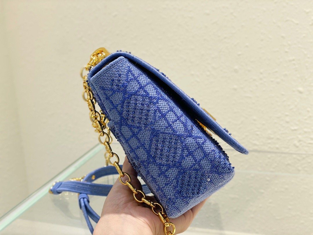 Christian Dior Medium Dior Caro Bag Blue. For Women. Women's Handbags 27.5cm/10.8in CD - Soul Replicas