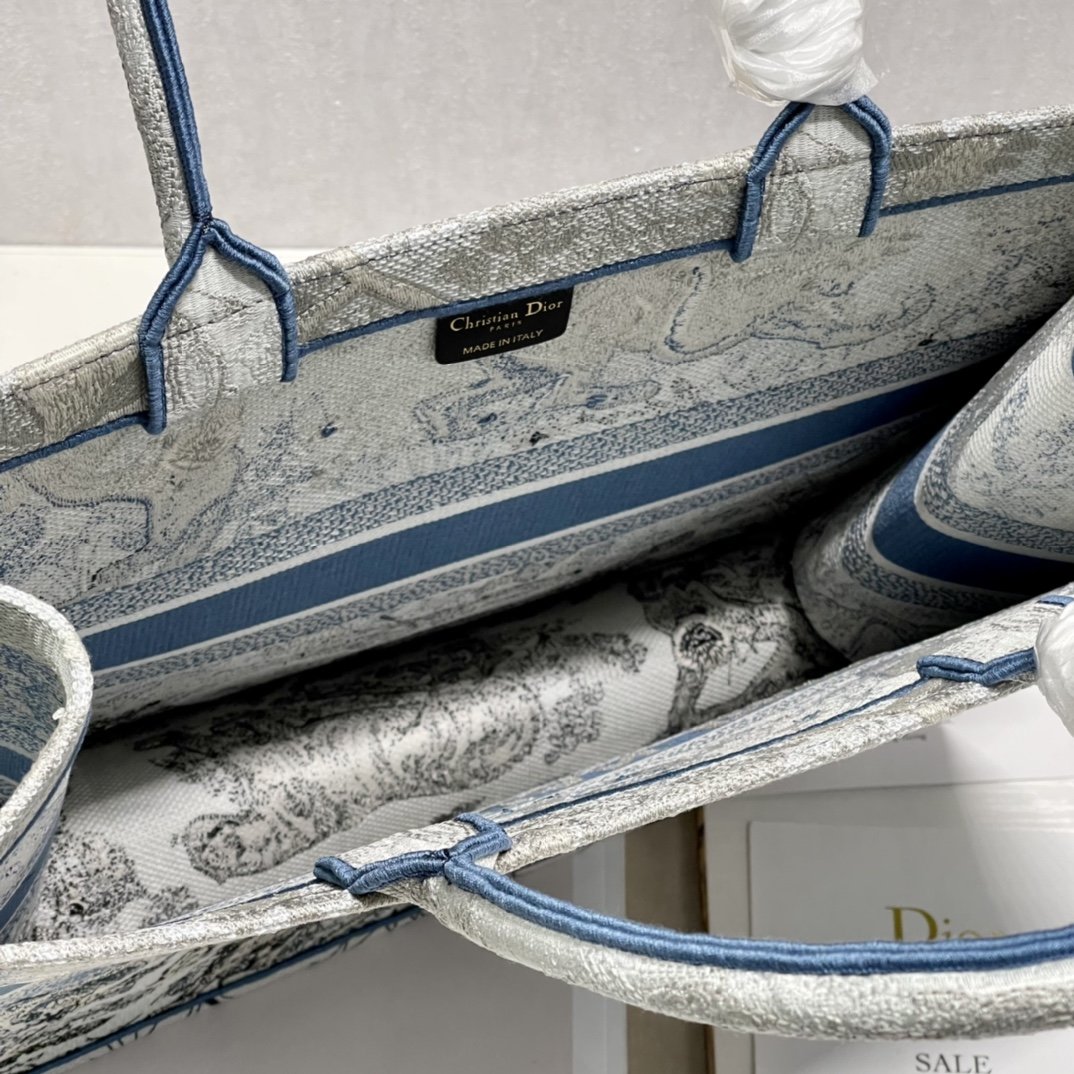 Christian Dior Large Book Tote Bag Blue For Women 42cm/16in CD - Soul Replicas