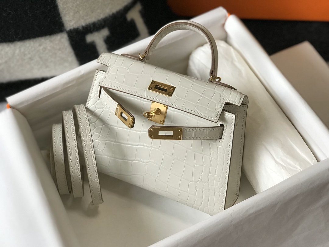 Hermes Mini Kelly 19 Beton Crocodile Bag For Women. Women-s Handbags. Shoulder Bags 7.5in/19cm - Soul Replicas