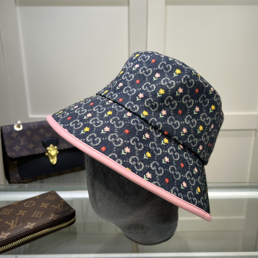 Gucci Bucket Hat With Floral Black Gucci Hat - Soul Replicas