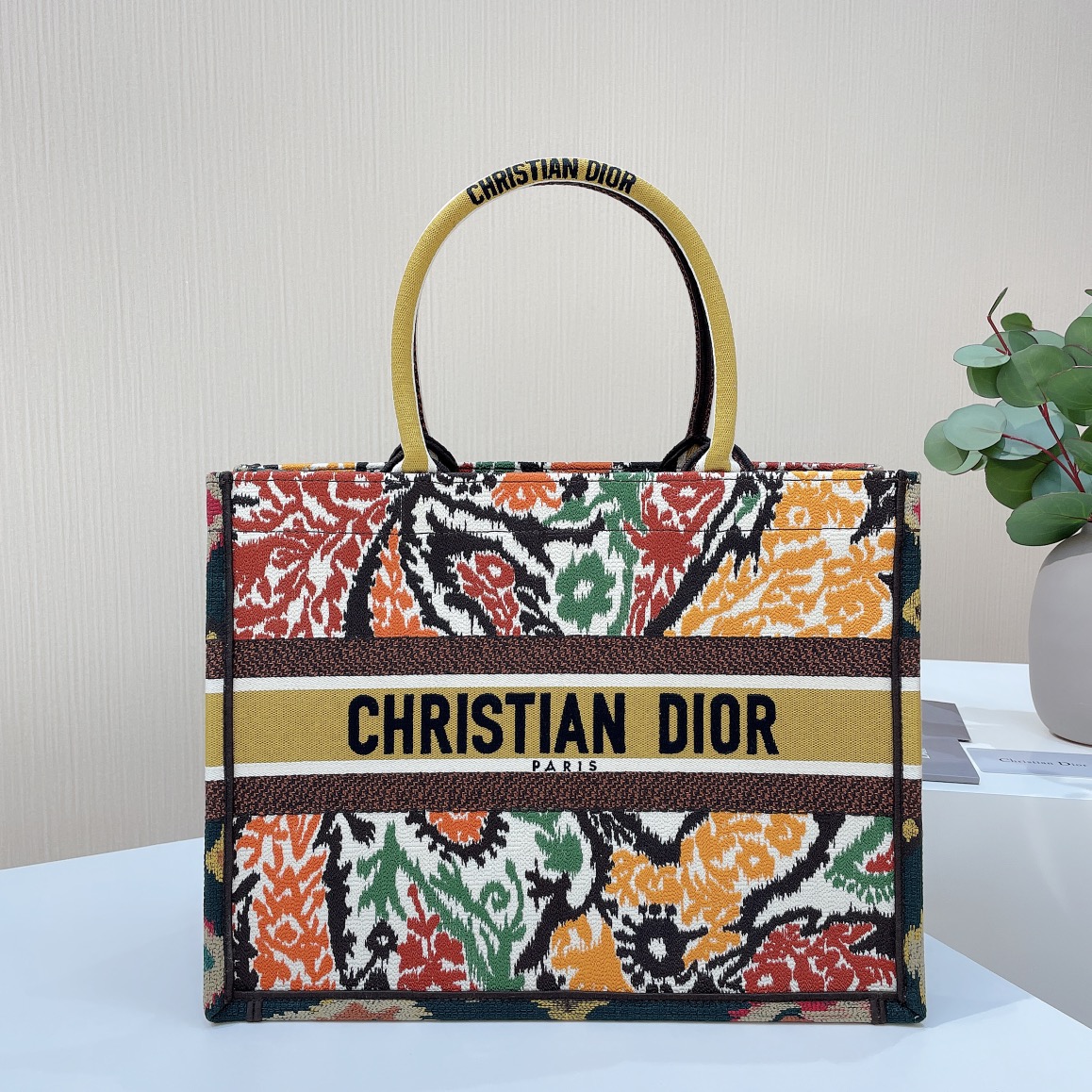 Christian Dior Medium Dior Book Tote Yellow Multicolor . For Women. Women's Handbags 14in/36cm CD - Soul Replicas