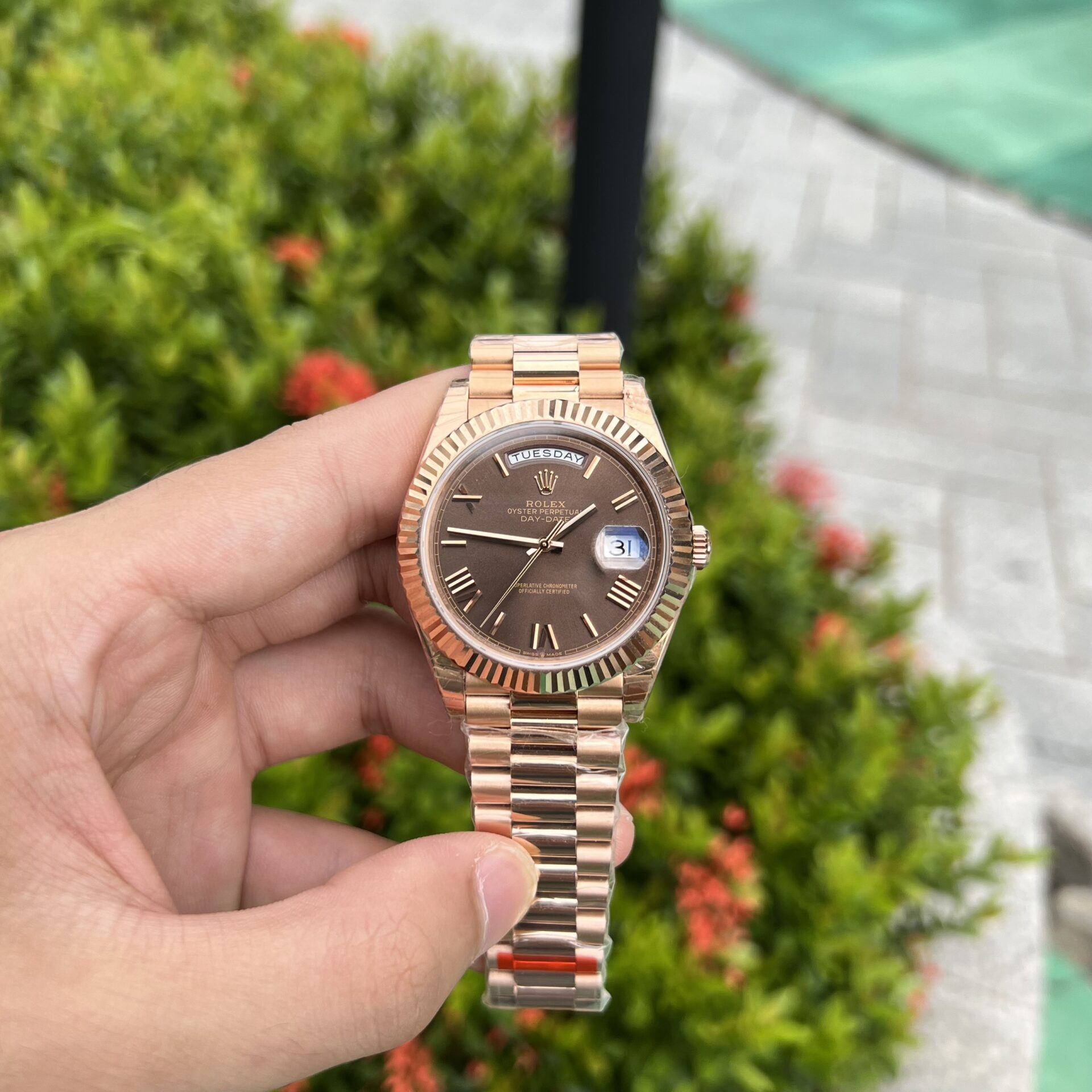 Rolex Day-Date Replica 1:1 Watch Chocolate Dial EW Factory 40mm - Soul Replicas