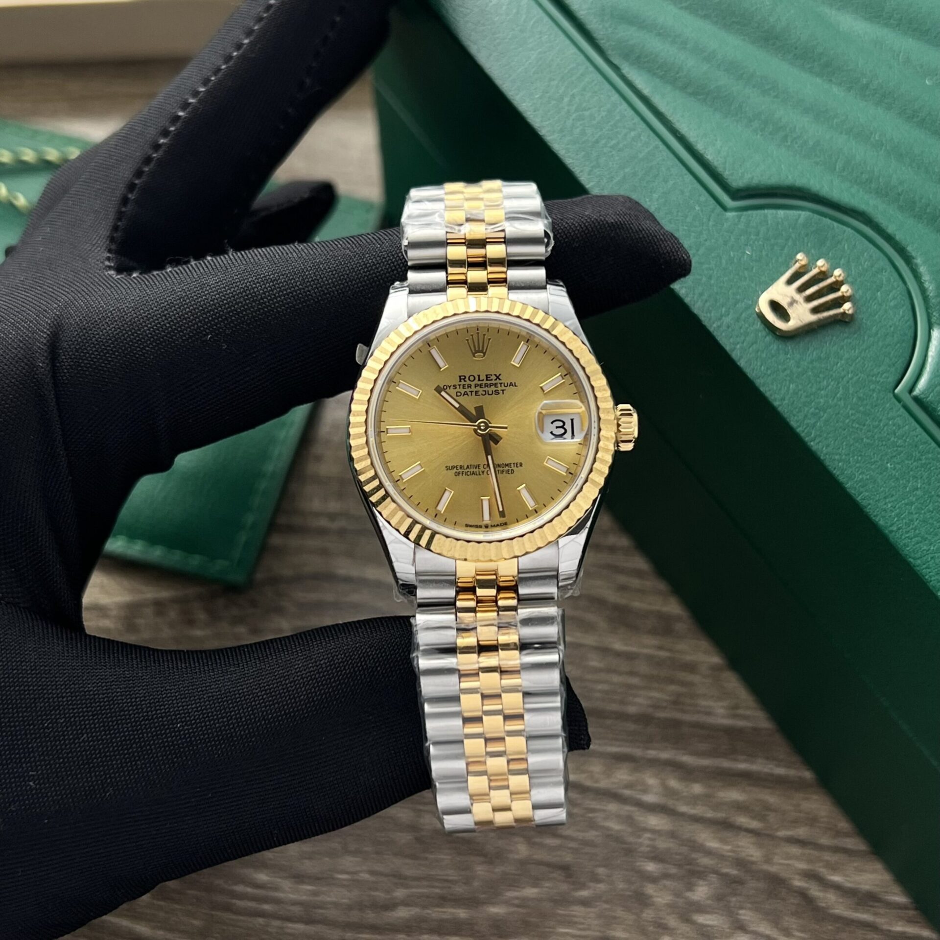 Rolex DateJust Fake Watch Yellow Dial Jubilee Strap 31mm - Soul Replicas