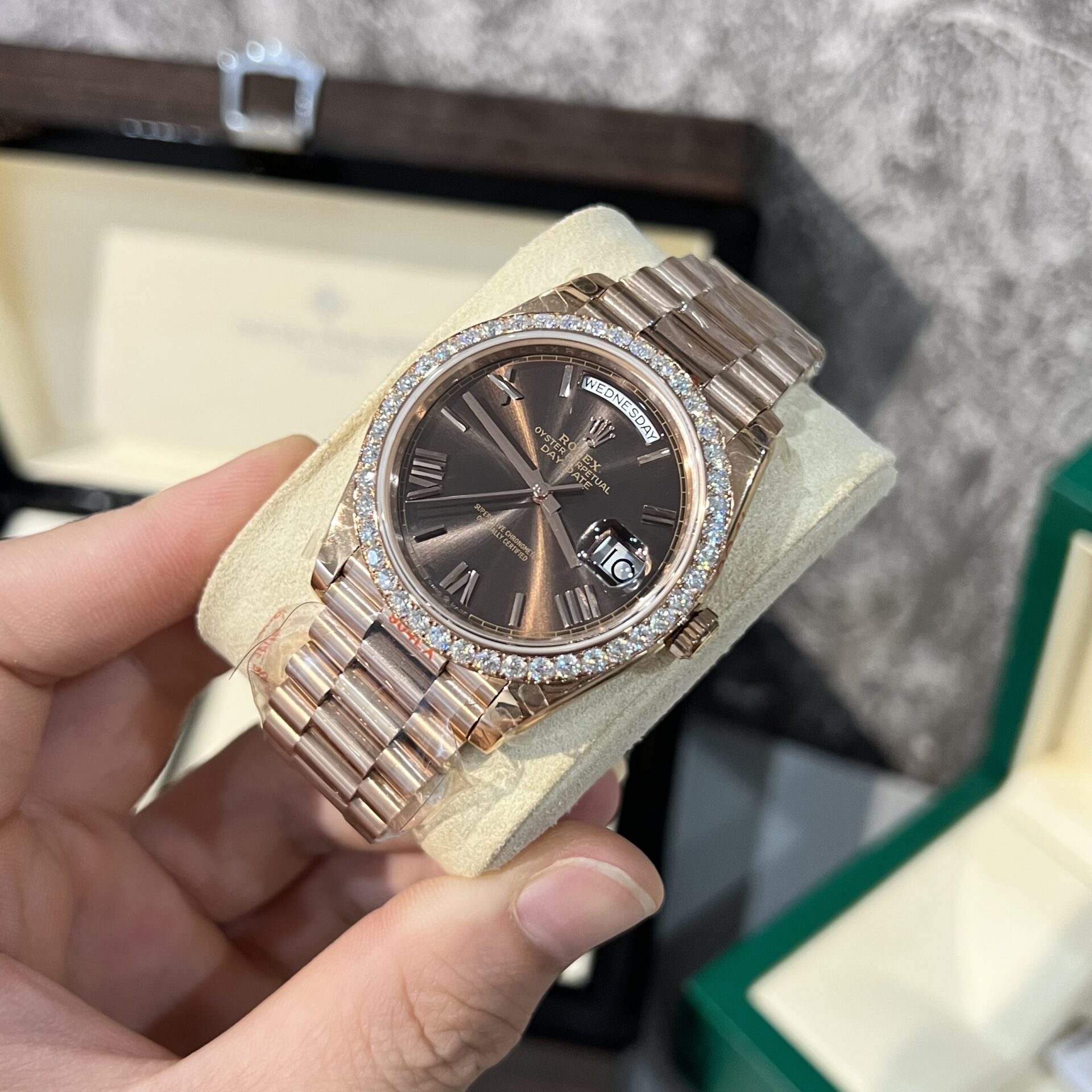 Rolex Day-Date 228235 Replica Watch Refined With Moissanite Diamonds 40mm - Soul Replicas