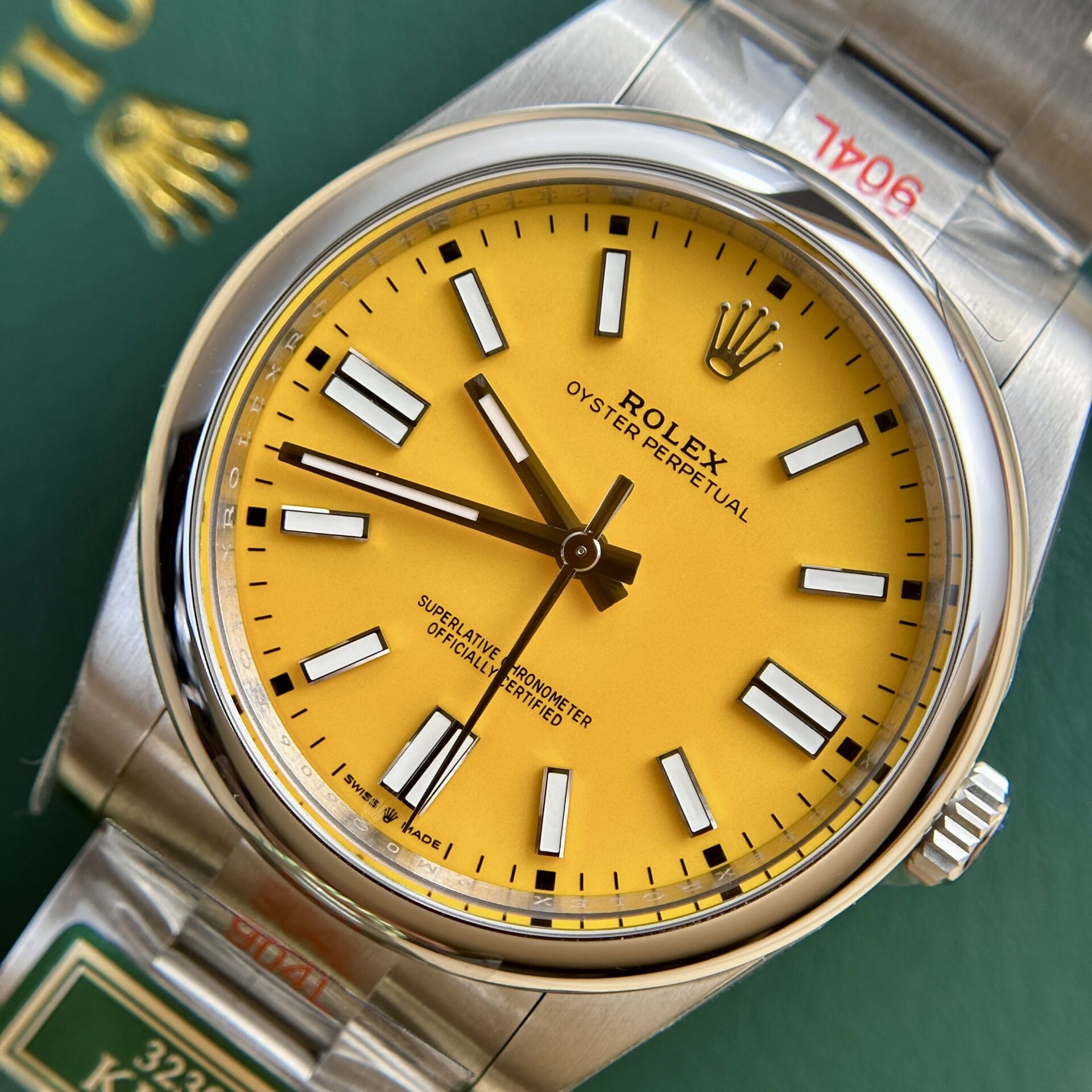 Rolex Oyster Perpetual 124300 Yellow Dial Replica Watch King 41mm - Soul Replicas
