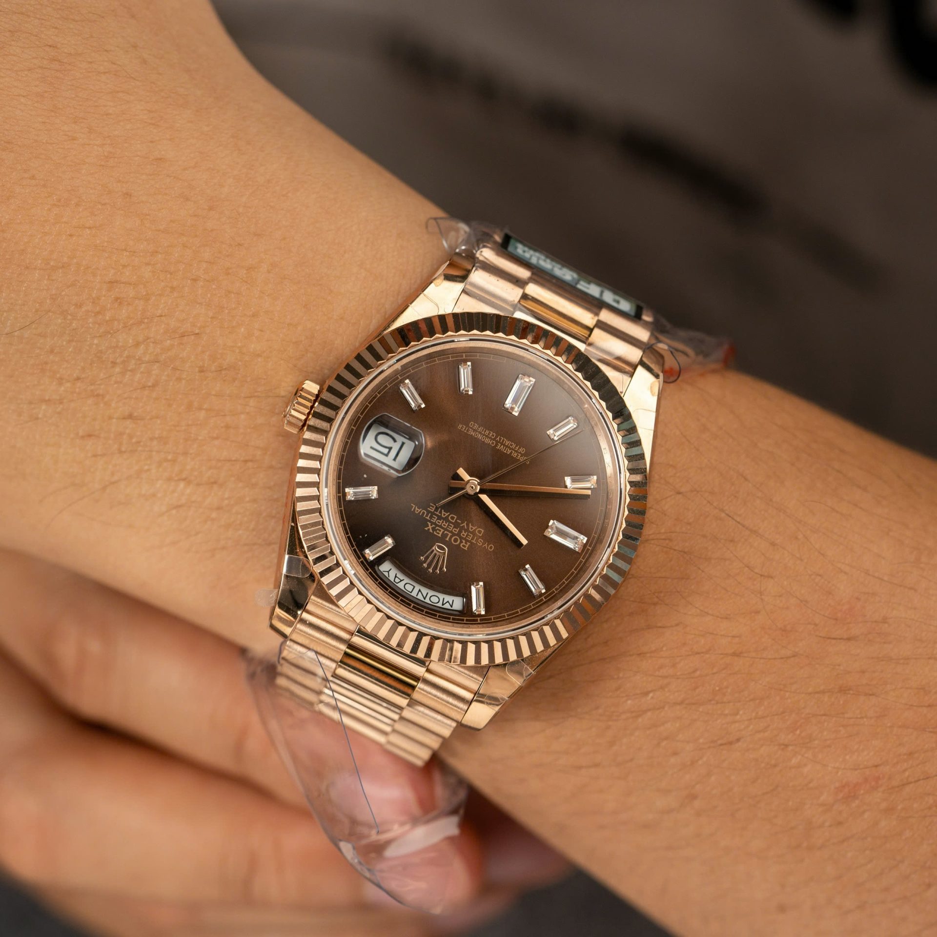 Rolex Day-Date 228235 Replica Watch Dial Chocolate Weight 185gram QF Factory 40mm - Soul Replicas
