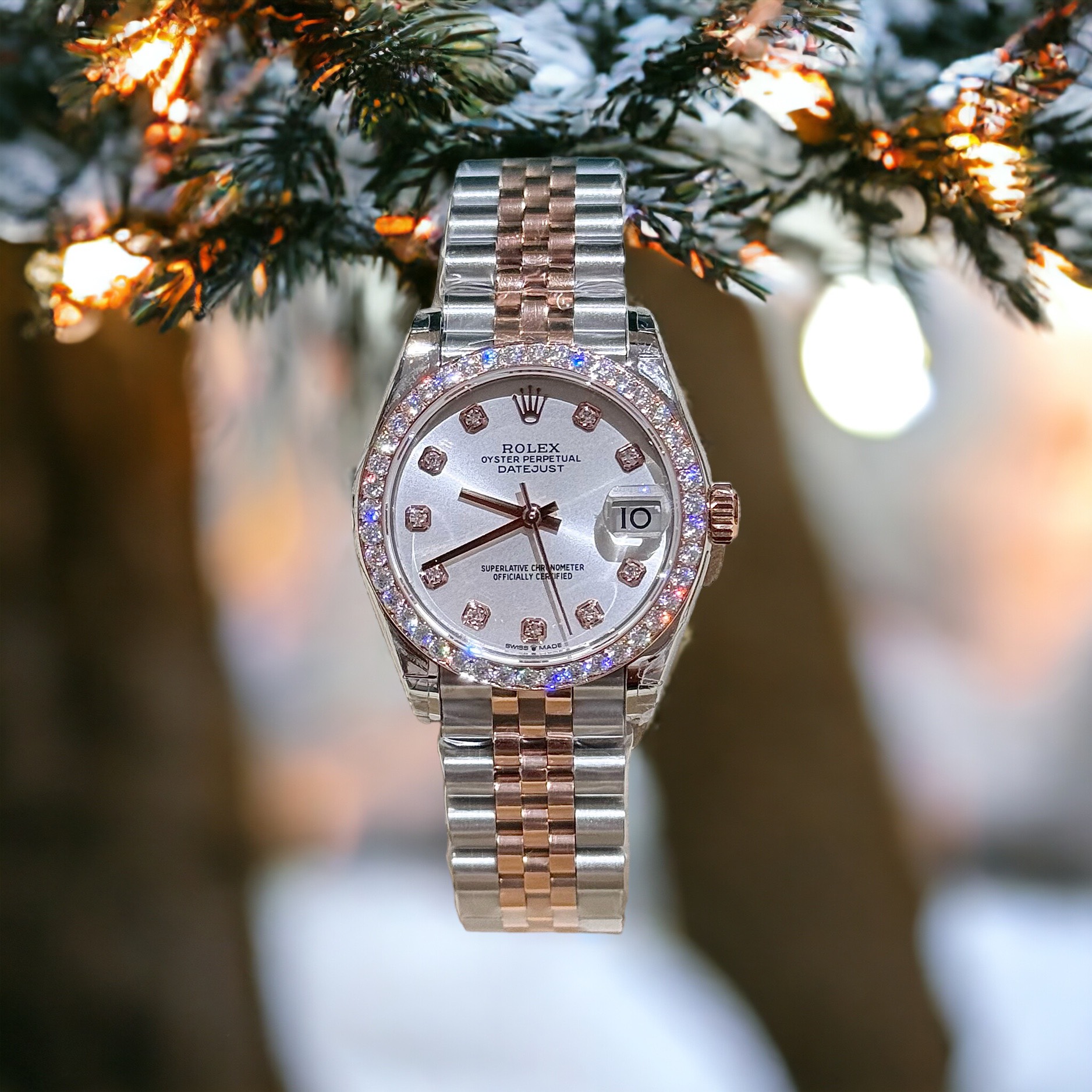 Rolex DateJust Moissanite Diamond White Dial Replica Watch Demi 31mm - Soul Replicas