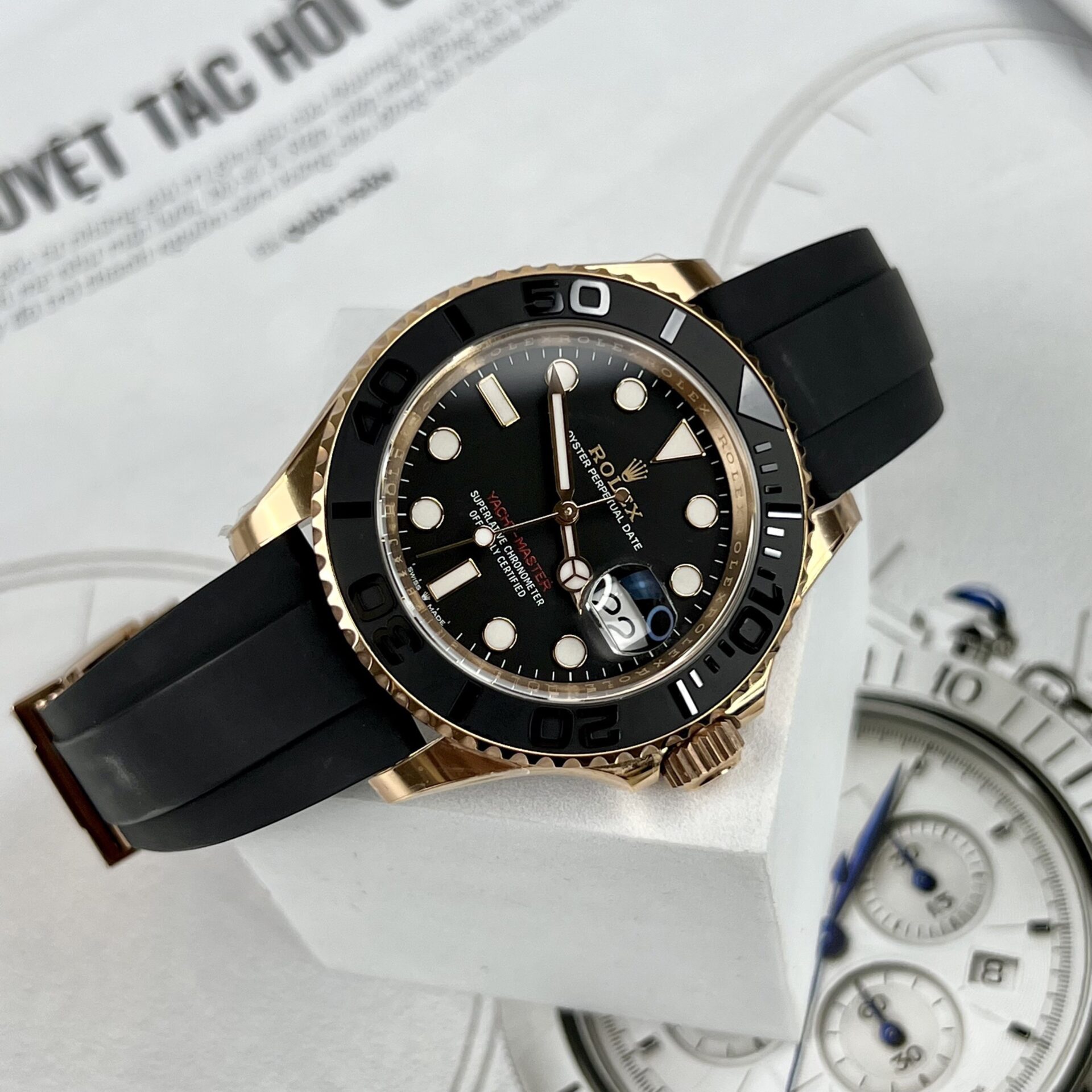 Rolex Yacht-Master 116655 Replica Watch Rose Gold Clean Factory 40mm - Soul Replicas