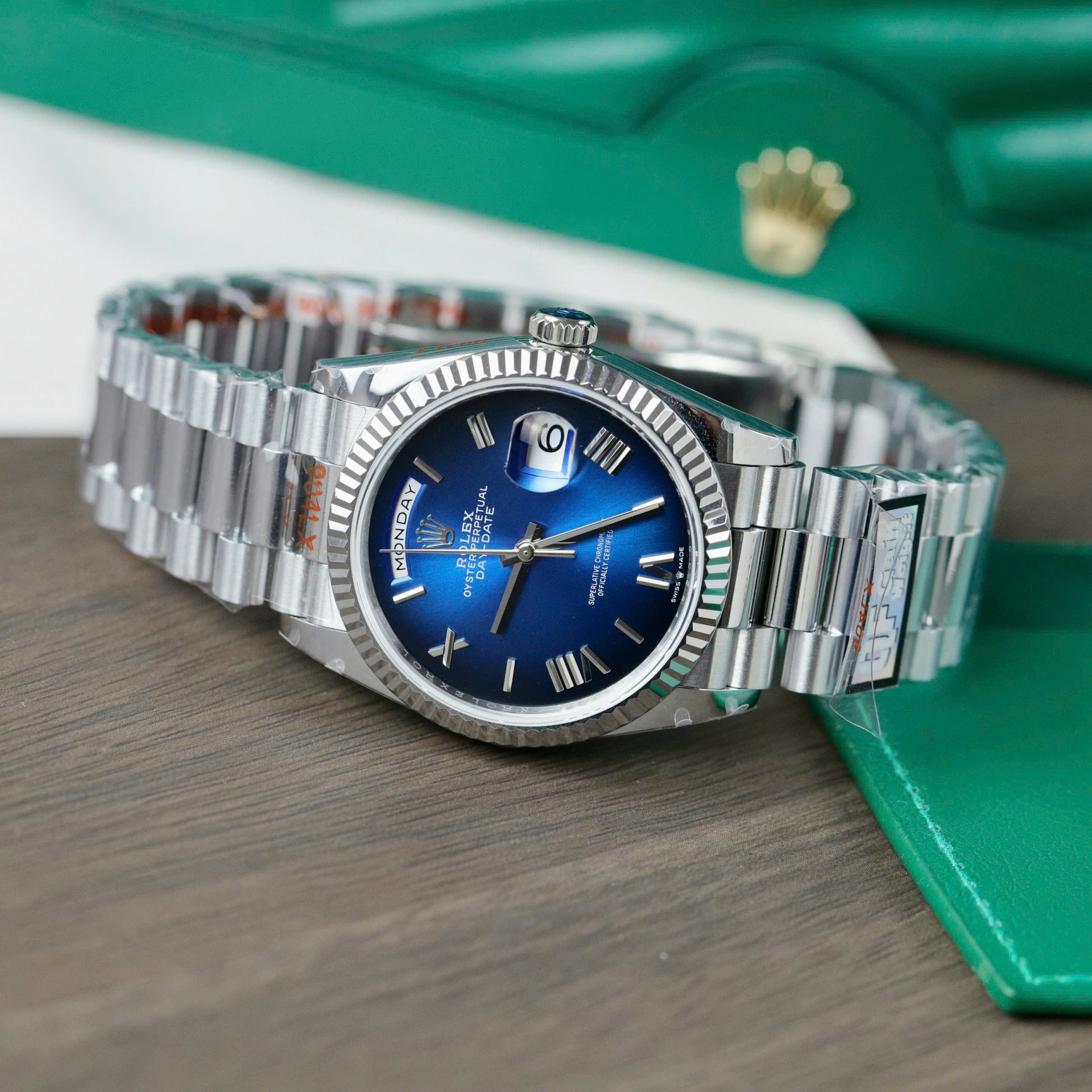 Rolex Day-Date 128236 Best Replica Watch Dial Blue Weight 158gram QF Factory 36mm - Soul Replicas