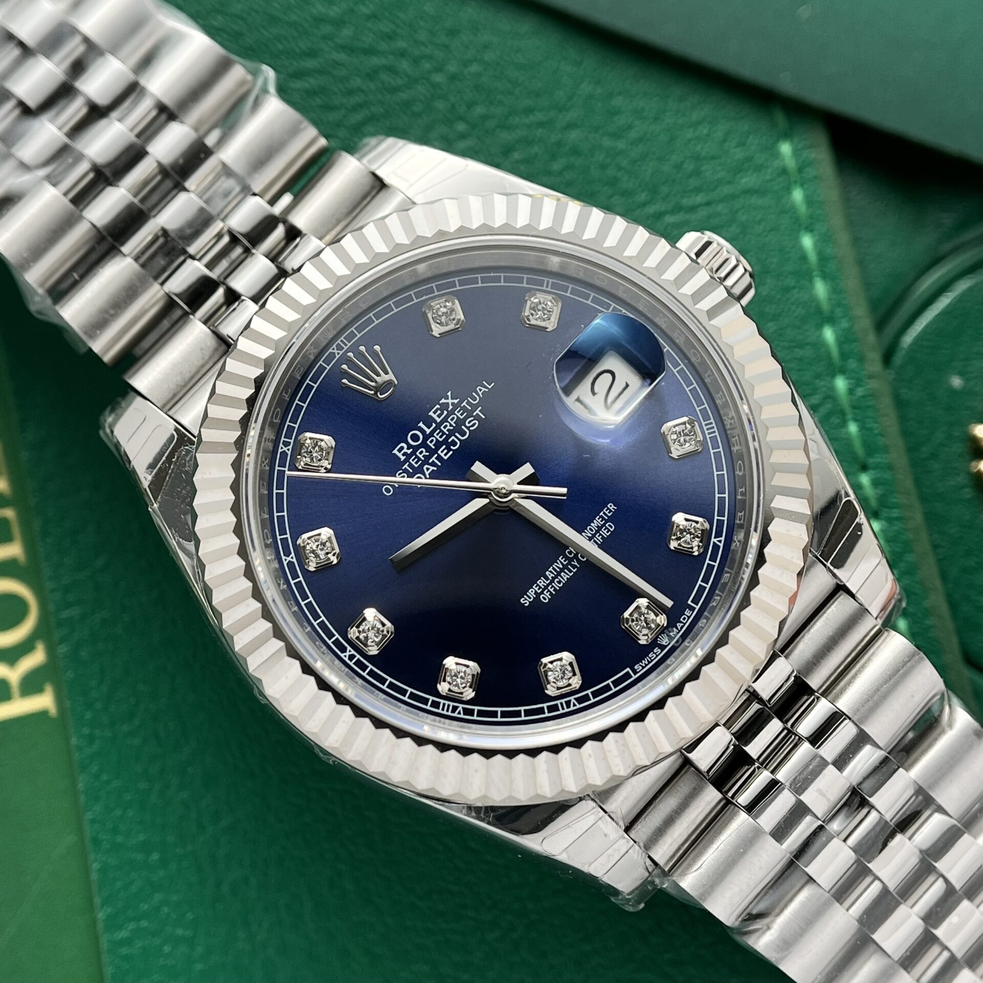 Rolex DateJust Replica 1:1 Watch Blue Dial Jubilee Strap EW Factory 36-41mm - Soul Replicas