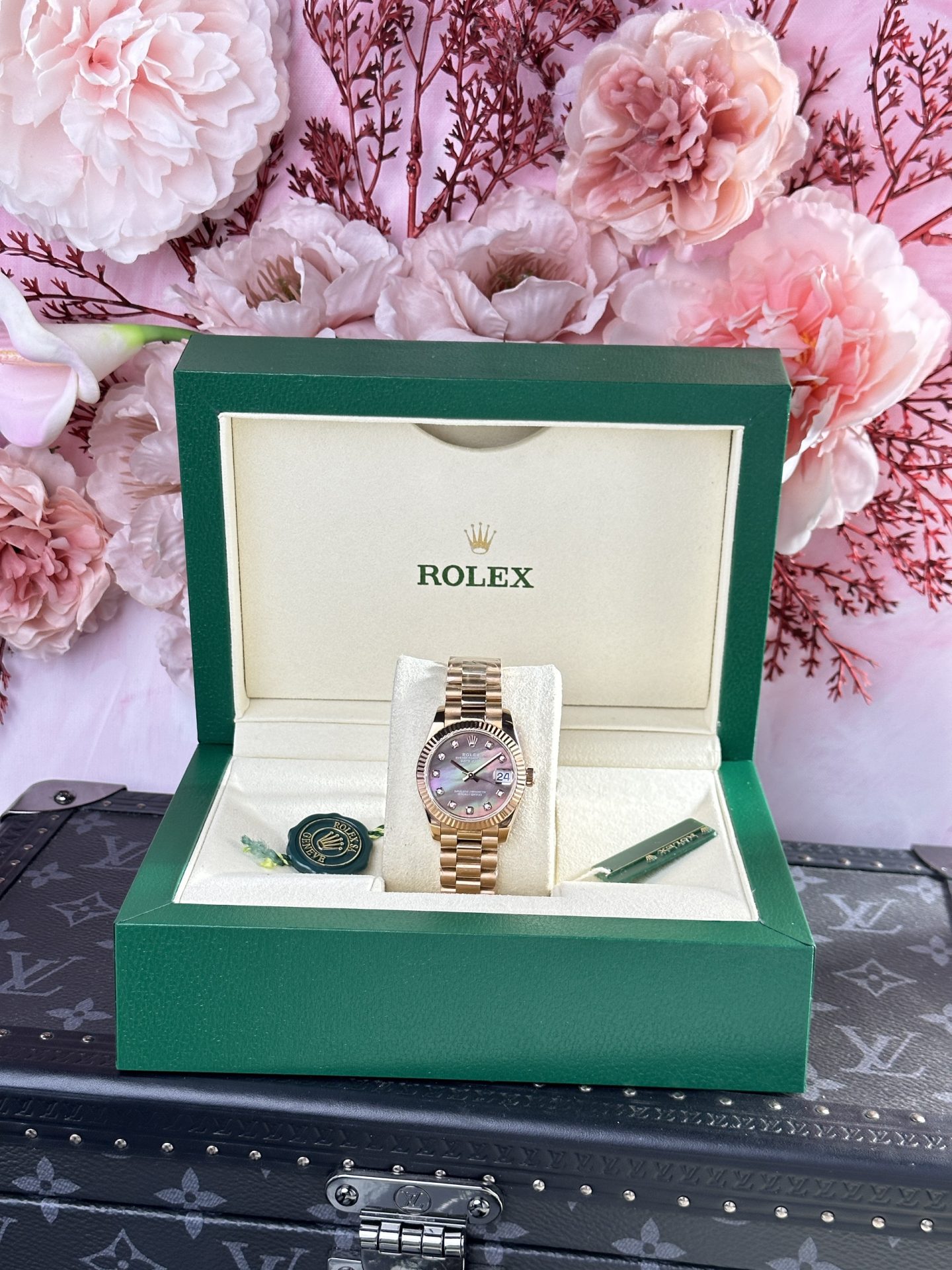 Rolex Replica Watch DateJust Rose Gold 178275 Mother Of Pearl Dial 31mm - Soul Replicas